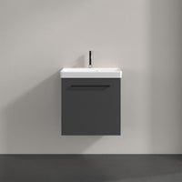 Villeroy & Boch Avento Vanity Unit, 1 Door Left Hand Black Handle - 526 x 514 x 384 mm
