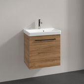 Villeroy & Boch Avento Vanity Unit, 1 Door Left Hand Black Handle - 526 x 514 x 384 mm