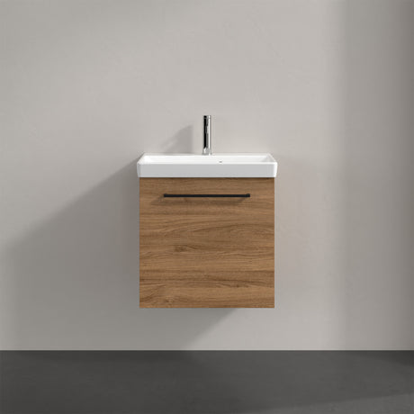 Villeroy & Boch Avento Vanity Unit, 1 Door Left Hand Black Handle - 526 x 514 x 384 mm
