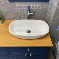 Vanity Hall Bathroom Furniture in Sapphire Blue including Mirrors, Basins, Tall Basin Mixers and Wastes - Ex Display
