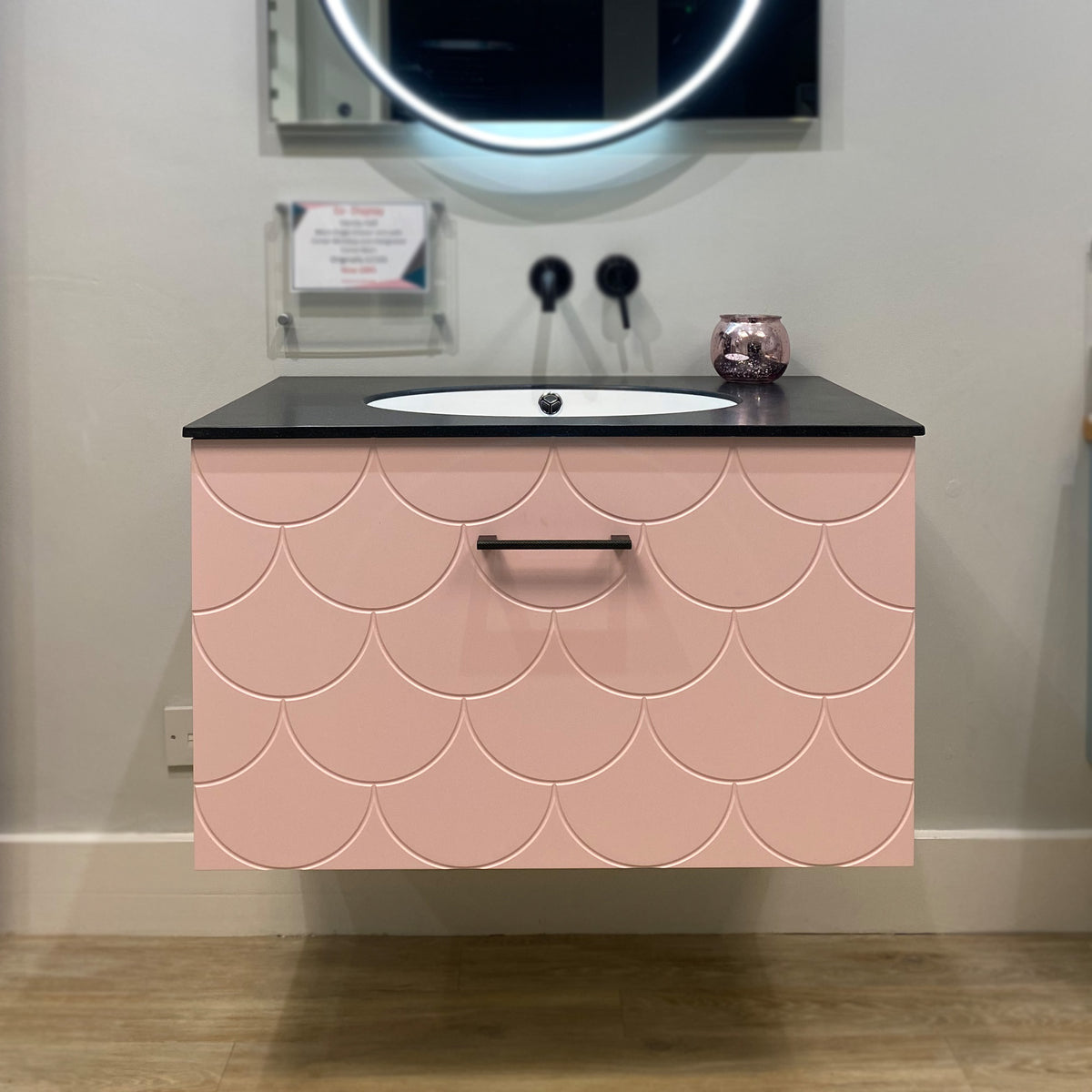 Vanity Hall Bathroom Vanity Unit in Pink including Corian Worktop and ...