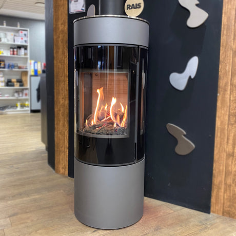 Rais Viva L120 Gas Stove with Glass Door and Sides in Platinum - Ex Display