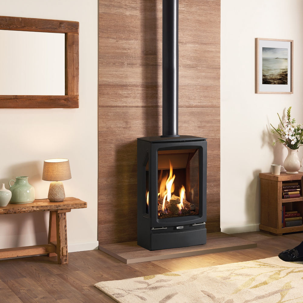 Gazco Vogue Midi T 3 Sided Gas Stove - Balanced Flue - Natural Gas