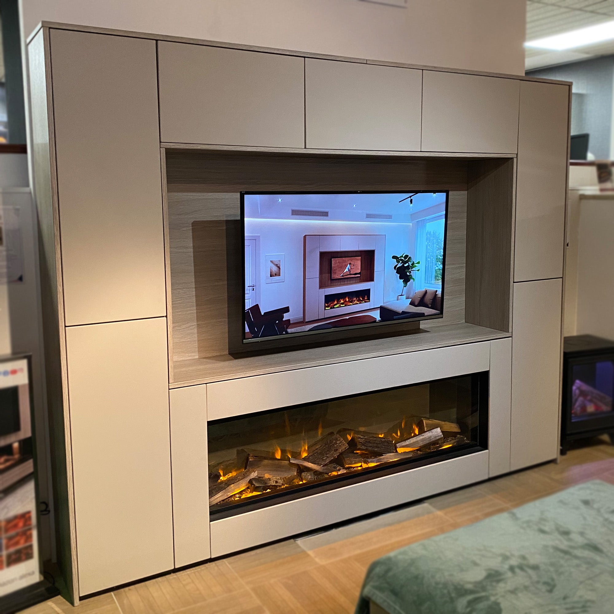 Evonic Volante 1500 Electric Fire including Medium Teddington Suite with 50