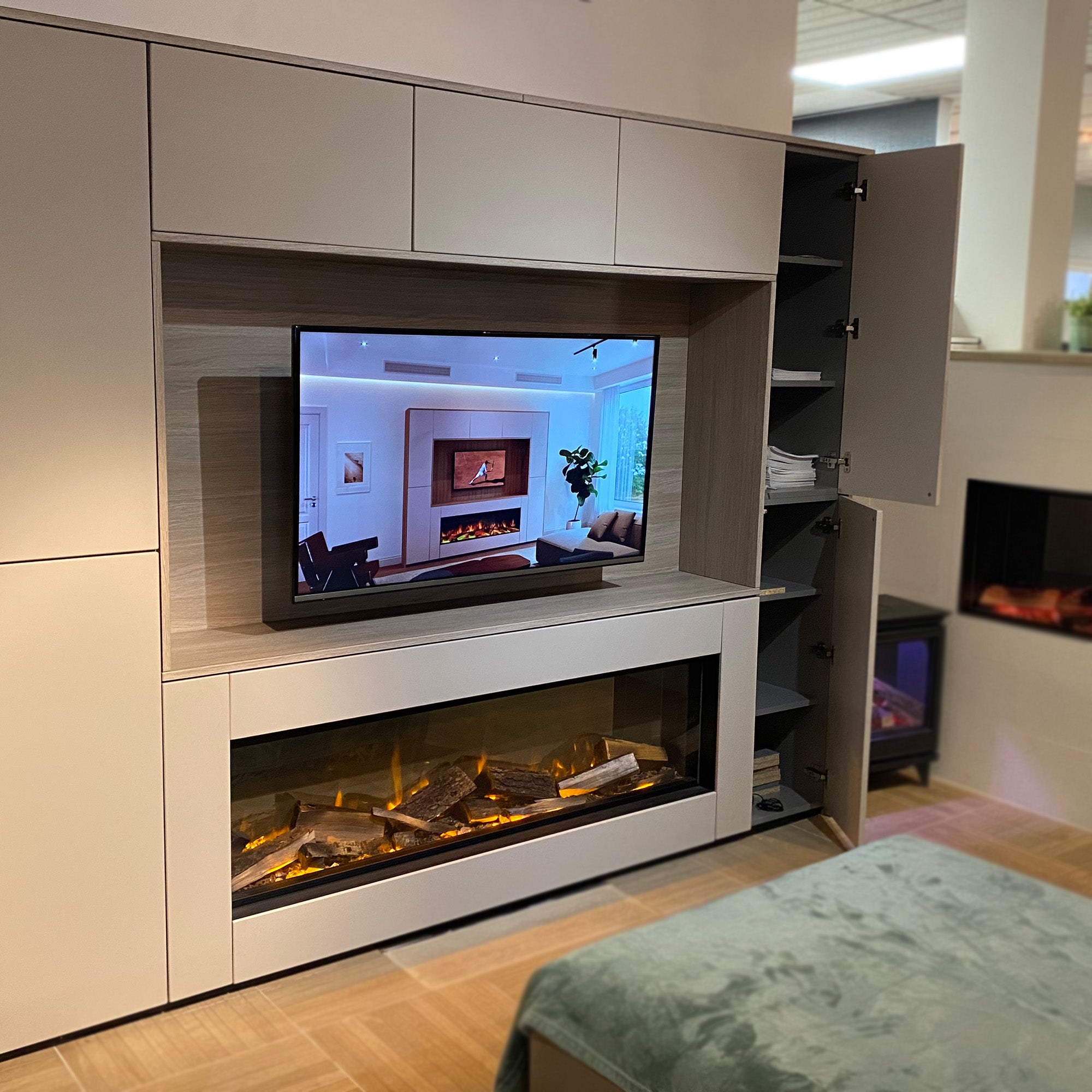 Evonic Volante 1500 Electric Fire including Medium Teddington Suite with 50