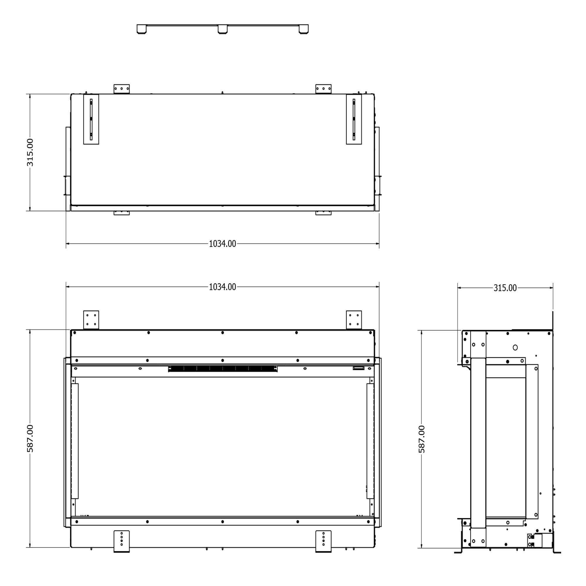 Evonic Volante 1000 Electric Fire - Black Edition