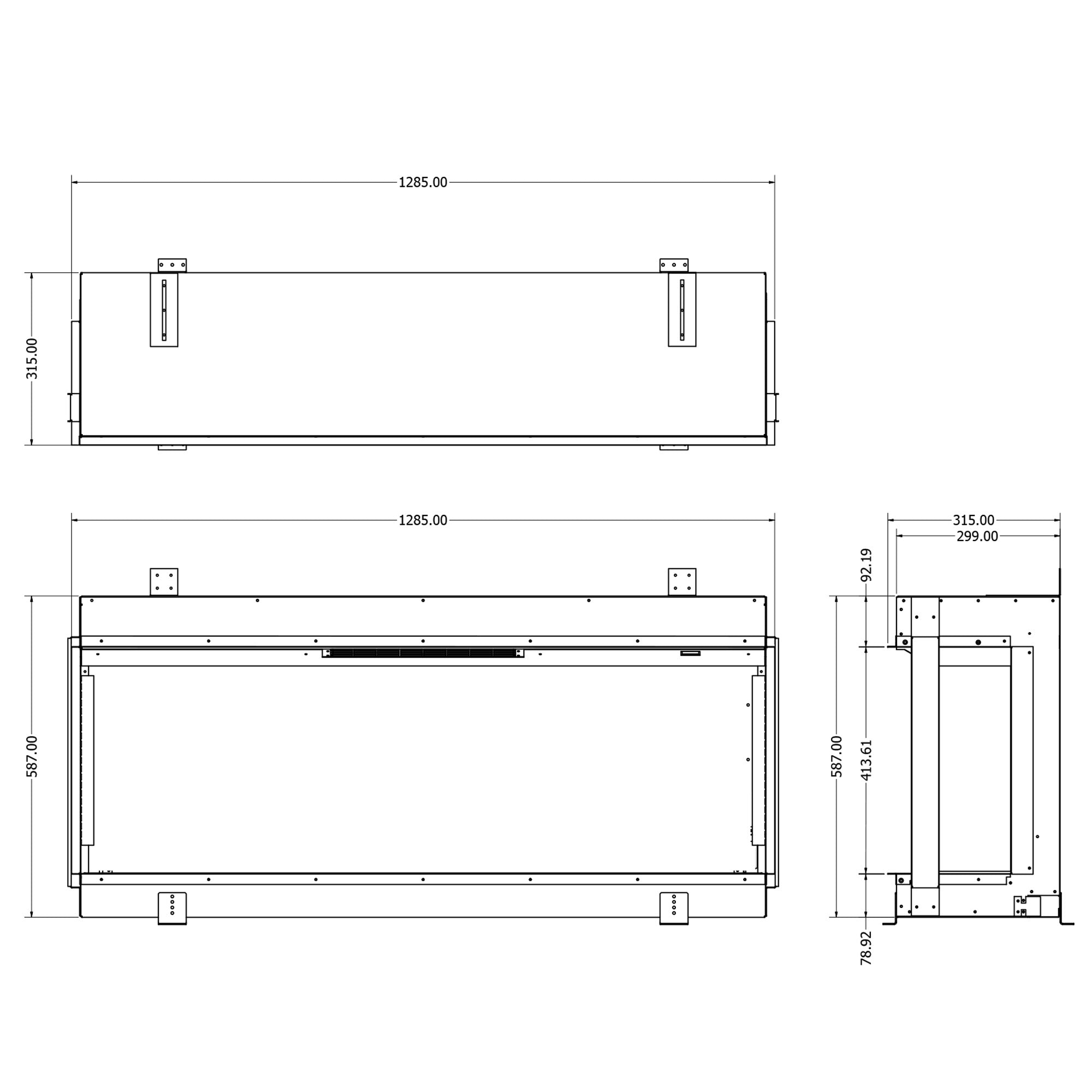 Evonic Volante 1250 Electric Fire - Black Edition
