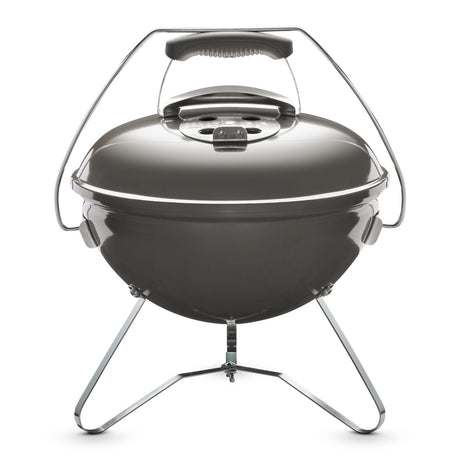 Weber Smokey Joe Premium Charcoal Barbecue 37cm - Smoke Grey - Free Weber 30cm Three Sided BBQ Brush Included