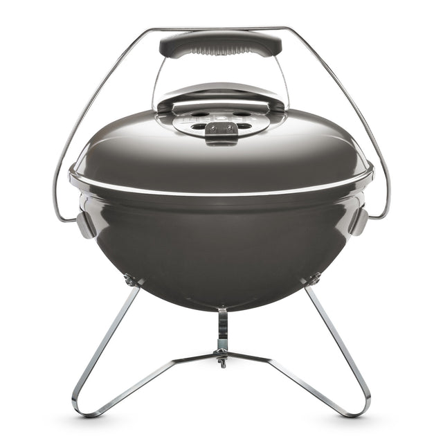 Weber Smokey Joe Premium Charcoal Barbecue 37cm - Smoke Grey - Free Weber 30cm Three Sided BBQ Brush Included