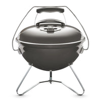 Weber Smokey Joe Premium Charcoal Barbecue 37cm - Smoke Grey - Free Weber 30cm Three Sided BBQ Brush Included