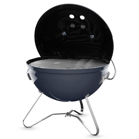 Weber Smokey Joe Premium Charcoal Barbecue 37cm - Slate Blue - Free Weber 30cm Three Sided BBQ Brush Included