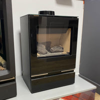 Gazco Vision Midi Top Exit with Black Glass – Natural Gas – Conventional Flue - Ex Display