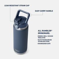 Yeti Rambler 26oz (769ml) Bottle with Straw Cap - Royal Blue