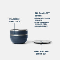 Yeti Rambler Insulated Bowl with Lid - Medium - Available in Various Colours