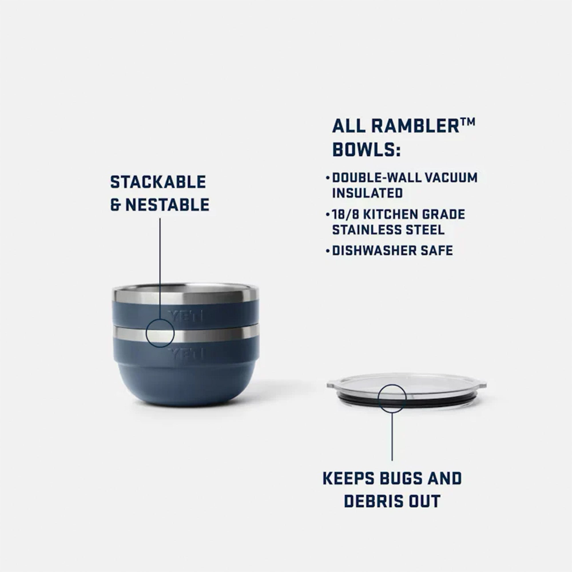 Yeti Rambler Insulated Bowl with Lid - Small - Available in Various Colours
