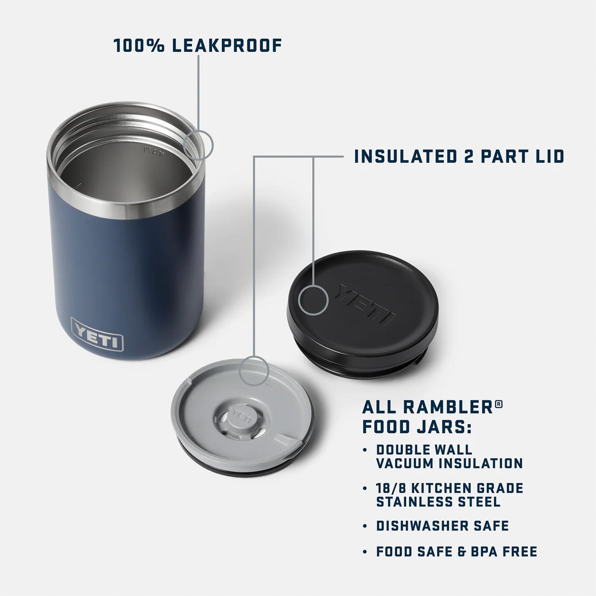 Yeti Rambler 16 oz (473 ml) Insulated Food Jar - Available in Various Colours