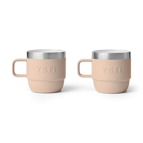 Yeti Rambler 6oz (177ml) Stackable Mugs 2 Pack with Ceramic Lining - Tahini Limited Edition Colour