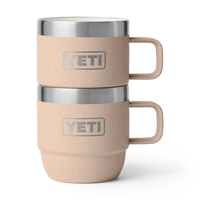 Yeti Rambler 6oz (177ml) Stackable Mugs 2 Pack with Ceramic Lining - Tahini Limited Edition Colour