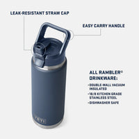 Yeti Rambler 26oz (769ml) Bottle with Straw Cap - Pampa Green Limited Edition Colour