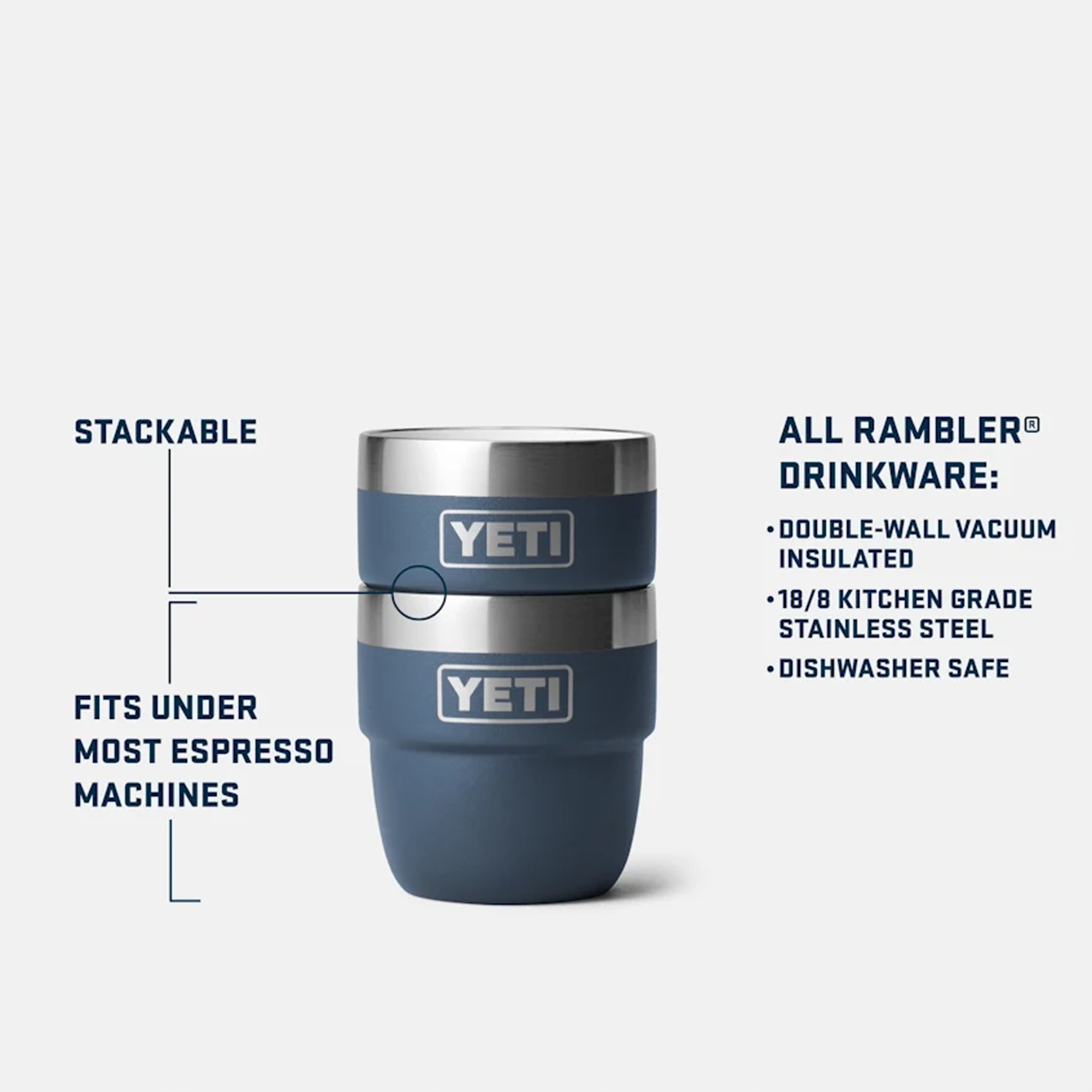 Yeti Rambler 4oz (118ml) Espresso Stackable Cups 2 Pack - Tahini Limited Edition Colour