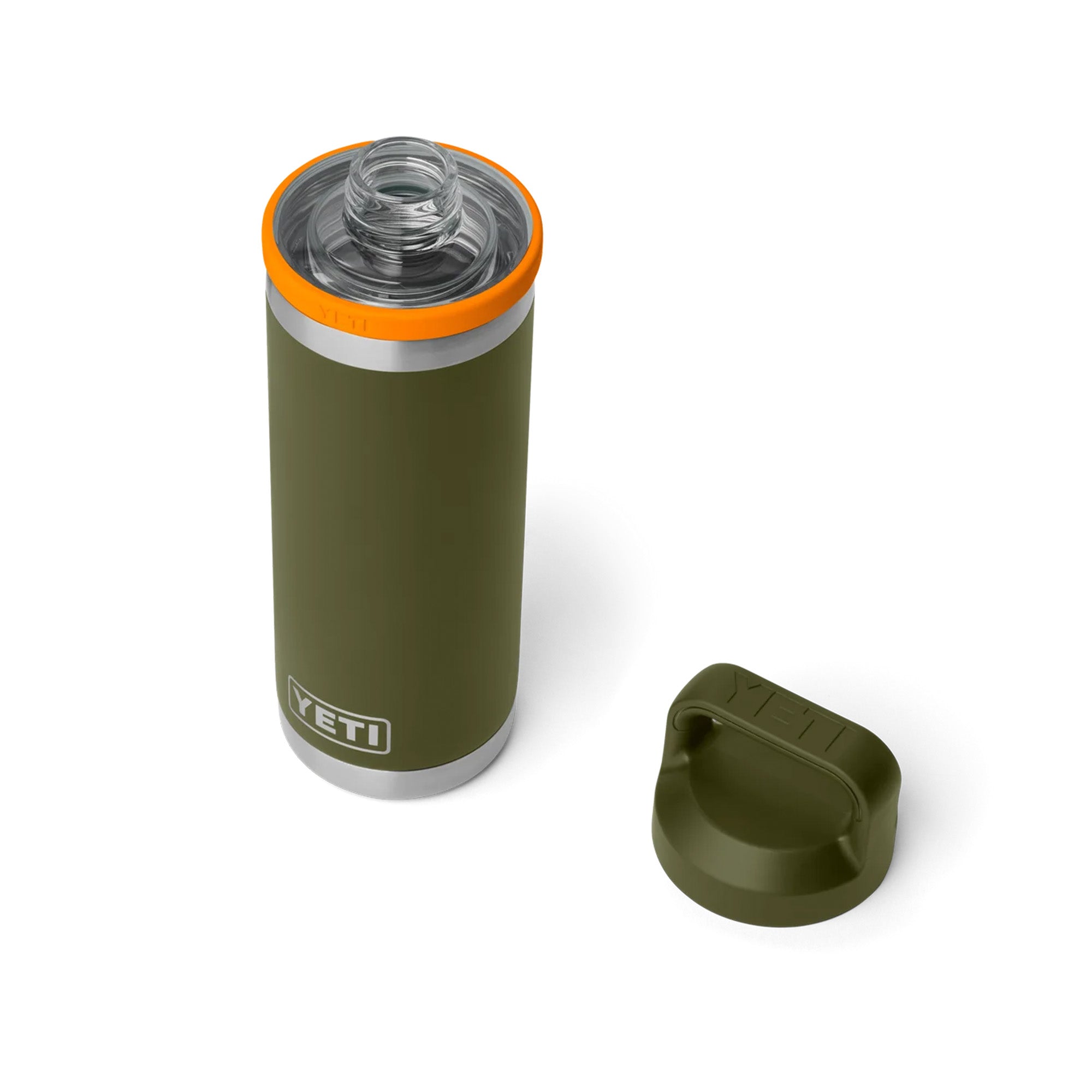 Yeti Rambler 18oz (532ml) Bottle with Chug Cap - Olive/King Crab Orange Limited Edition Colour