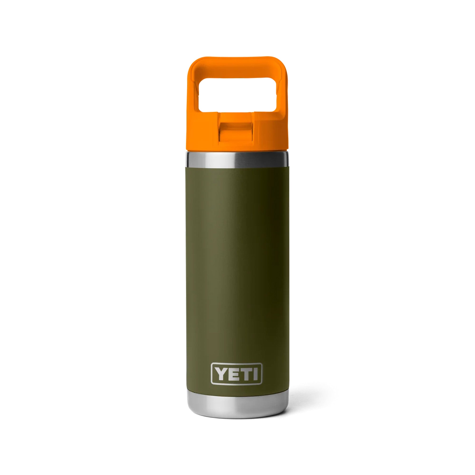 Yeti Rambler 18oz (532ml) Bottle with Straw Cap - Olive/King Crab Orange Limited Edition Colour
