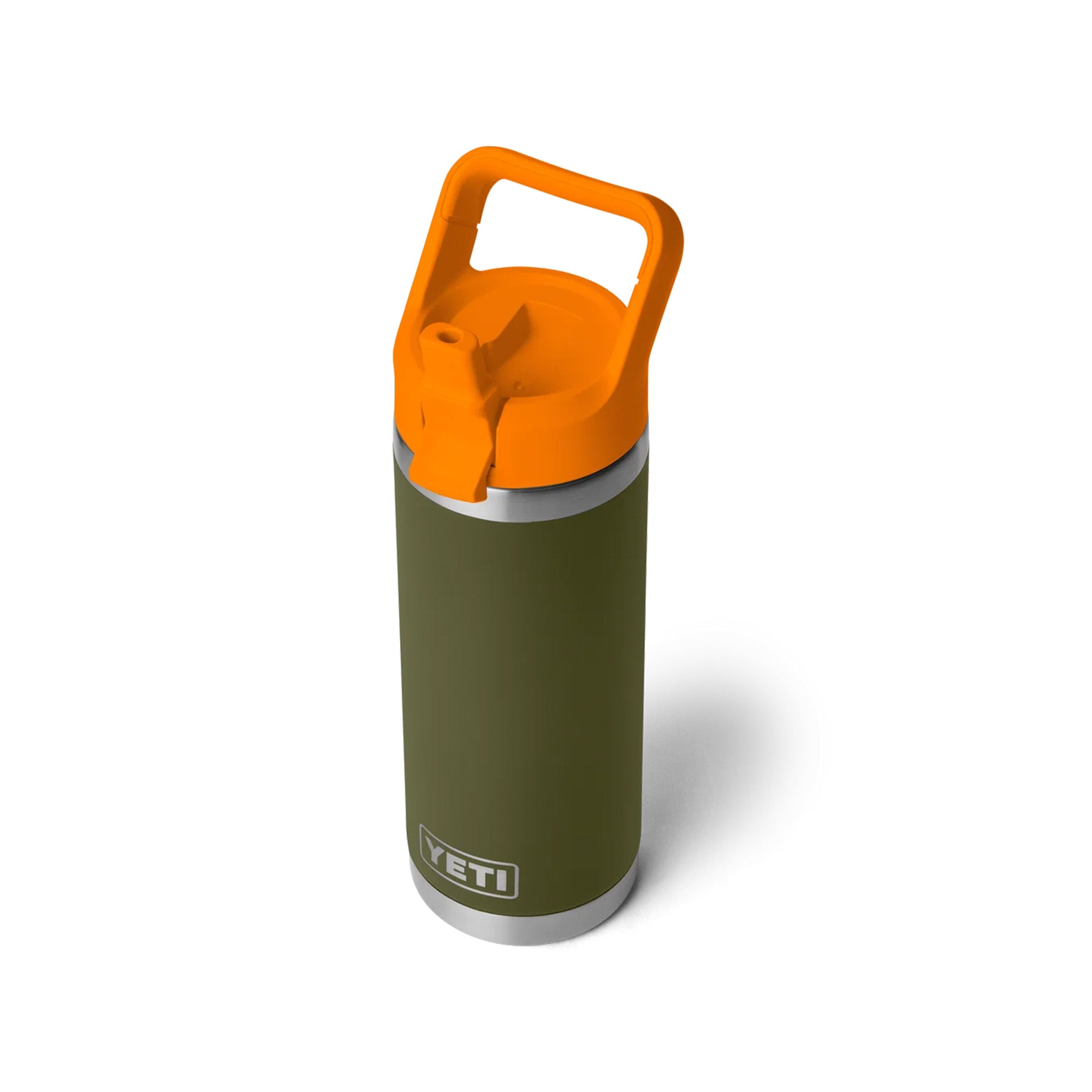 Yeti Rambler 18oz (532ml) Bottle with Straw Cap - Olive/King Crab Orange Limited Edition Colour