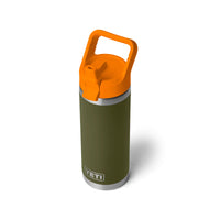Yeti Rambler 18oz (532ml) Bottle with Straw Cap - Olive/King Crab Orange Limited Edition Colour