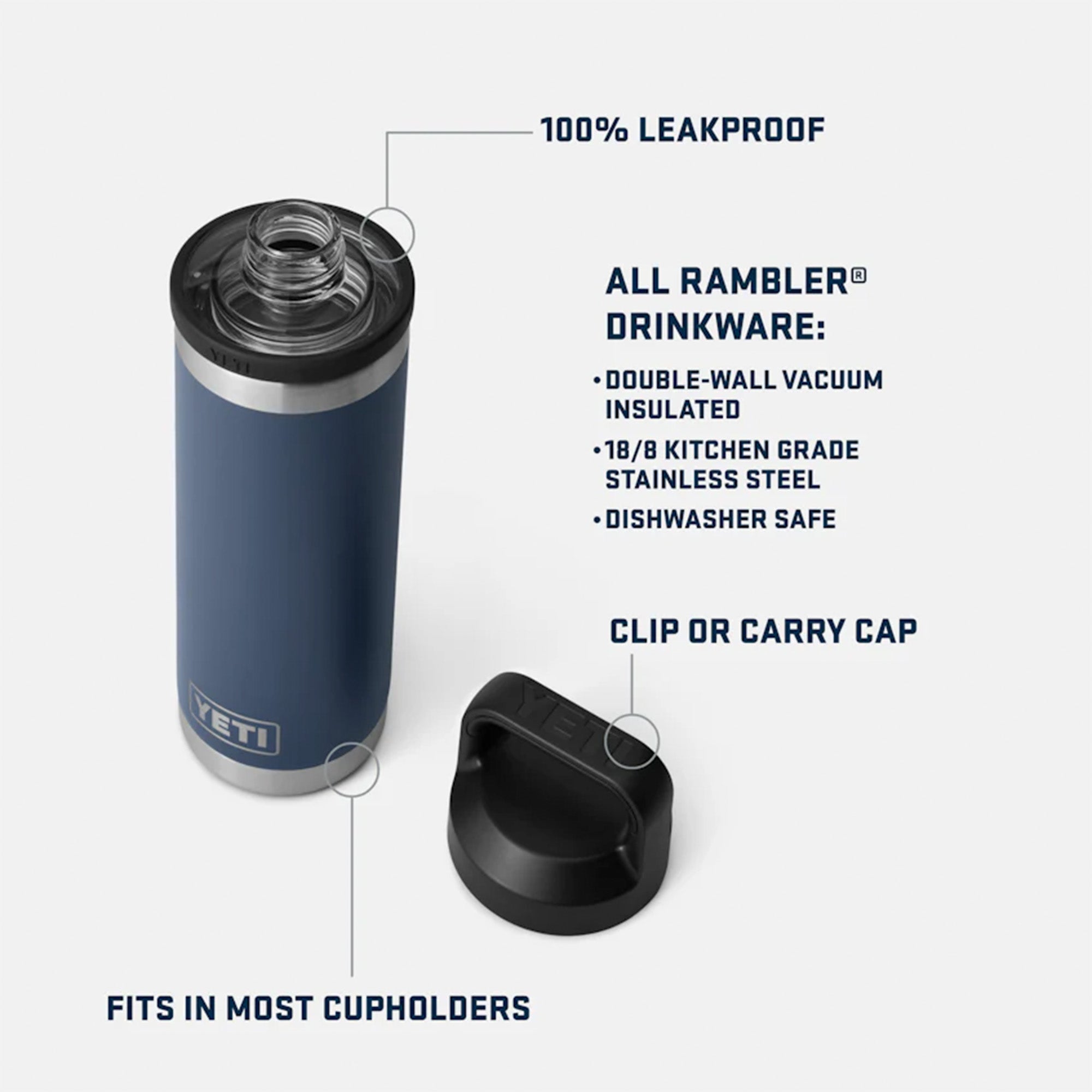 Yeti Rambler 18oz (532ml) Bottle with Chug Cap - Stag Red Limited Edition Colour