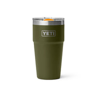 Yeti Rambler 20oz (591ml) Stackable Cup - Olive/King Crab Orange Limited Edition Colour