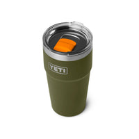 Yeti Rambler 20oz (591ml) Stackable Cup - Olive/King Crab Orange Limited Edition Colour