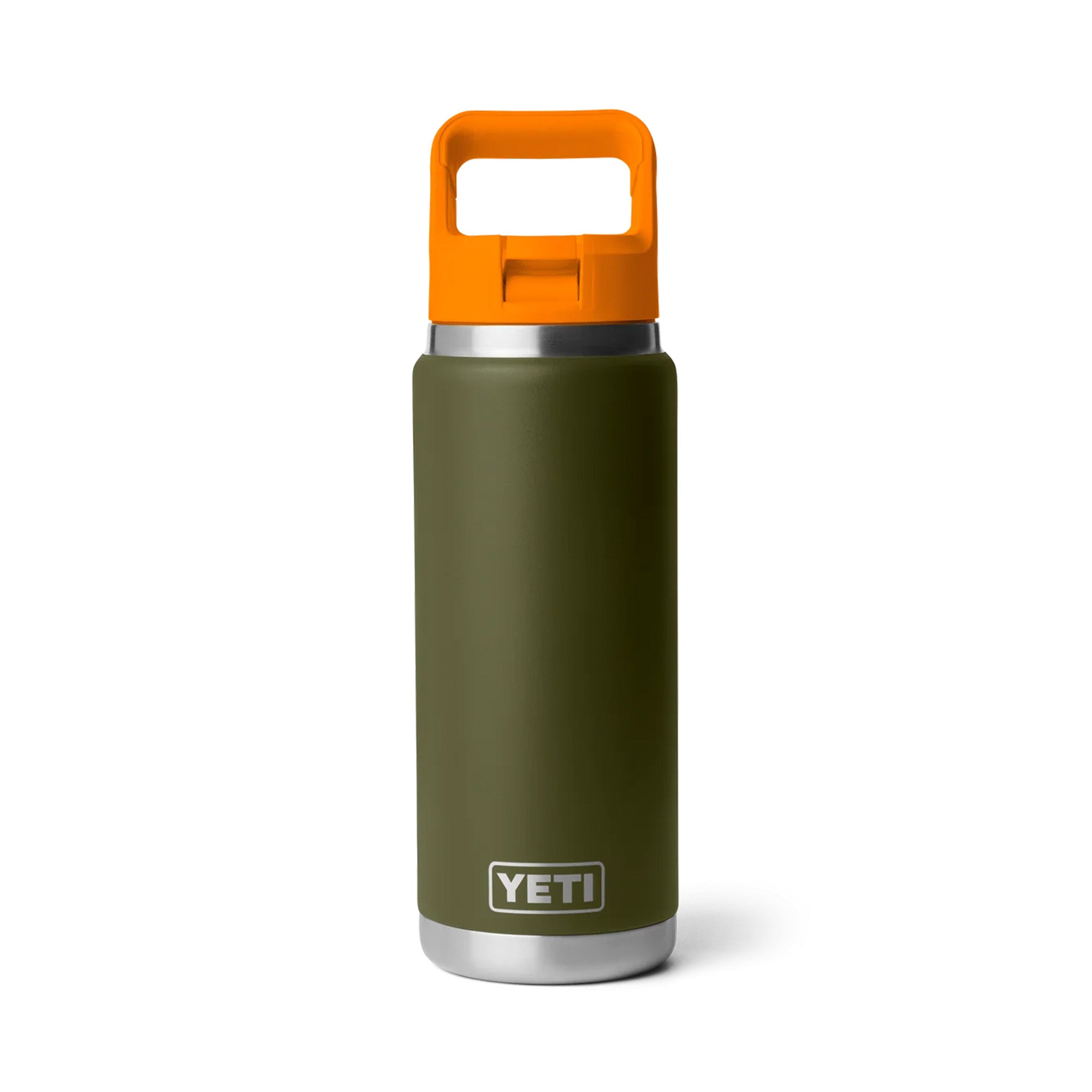 Yeti Rambler 26oz (769ml) Bottle with Straw Cap - Olive/King Crab Orange Limited Edition Colour