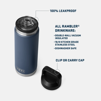 Yeti Rambler 26oz (769ml) Bottle with Chug Cap - Riverhead Red Limited Edition Colour