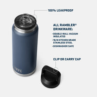 Yeti Rambler 36oz (1.1ltr) Bottle with Chug Cap - Olive/King Crab Orange Limited Edition Colour