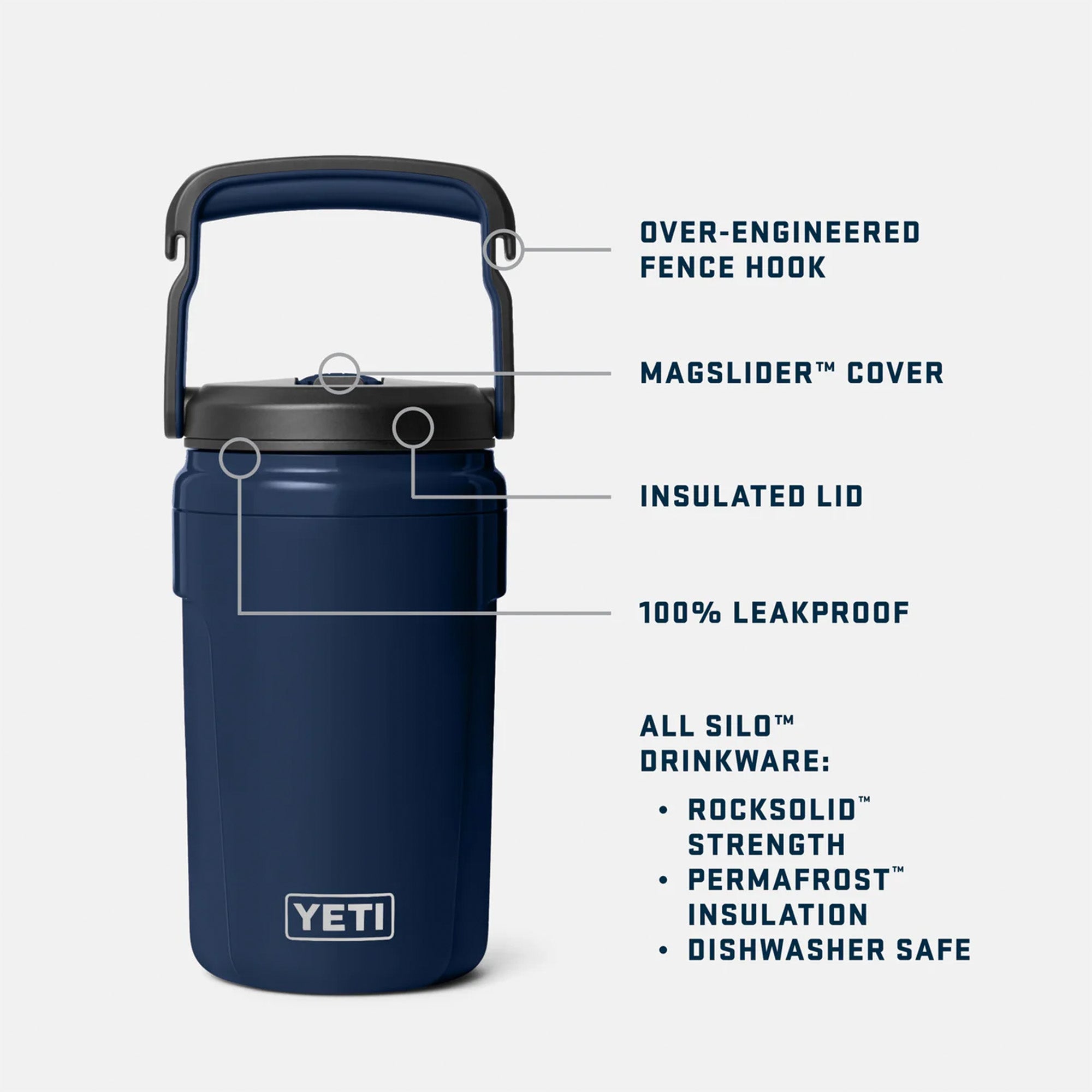 Yeti Silo 40oz (1.89ltrs) Jug with MagSlider Straw Cap - Navy