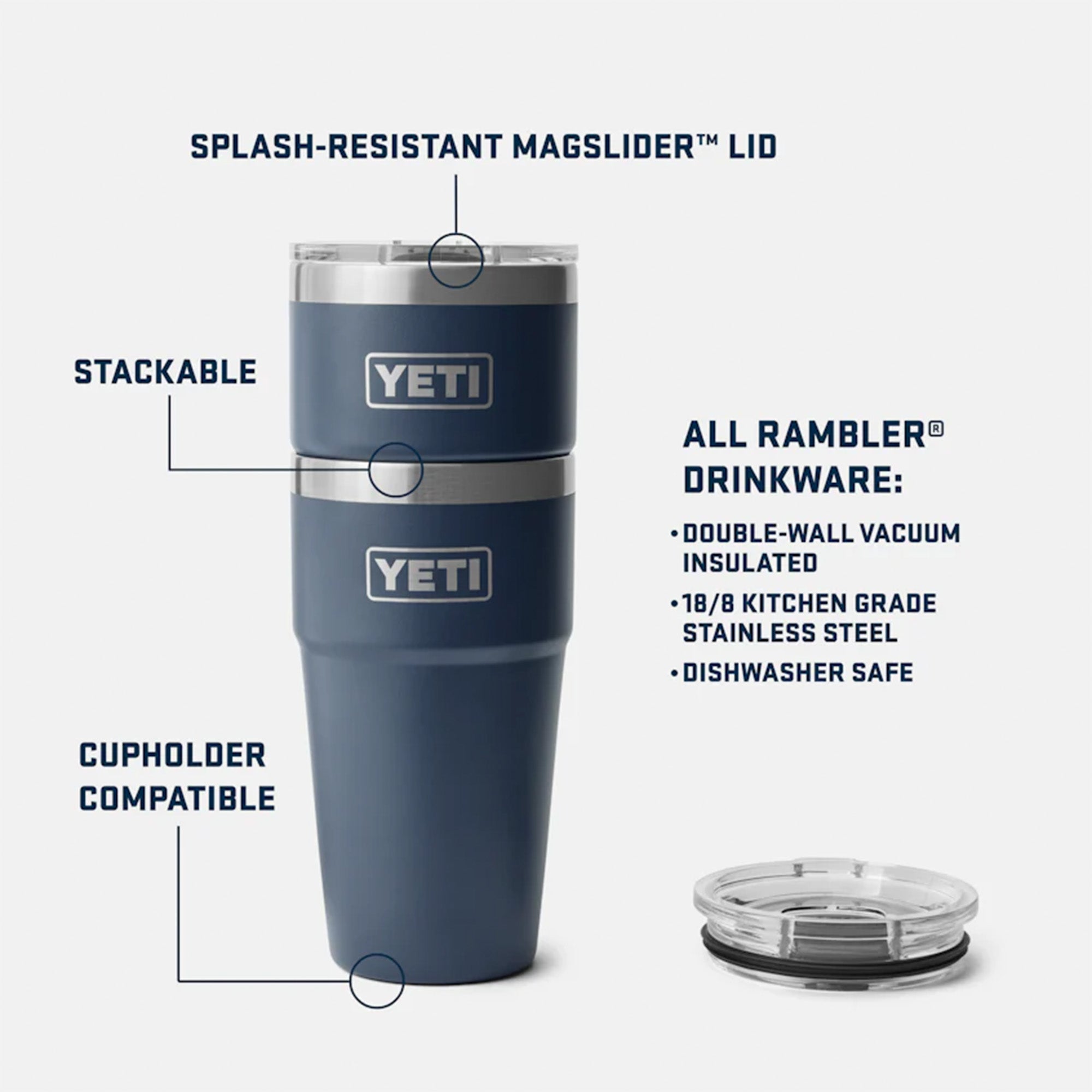 Yeti Rambler 20oz (591ml) Stackable Cup - Royal Blue