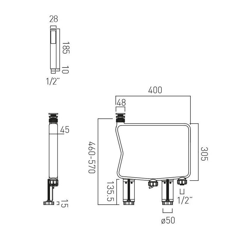 Vado Chrome Capsule Kit with Round Handset - Clearance
