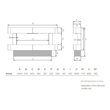 Gazco eStudio Arosa 140 Electric Fire Suite