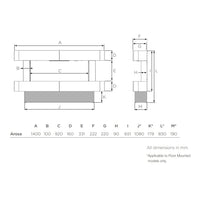 Gazco eStudio Arosa 140 Electric Fire Suite