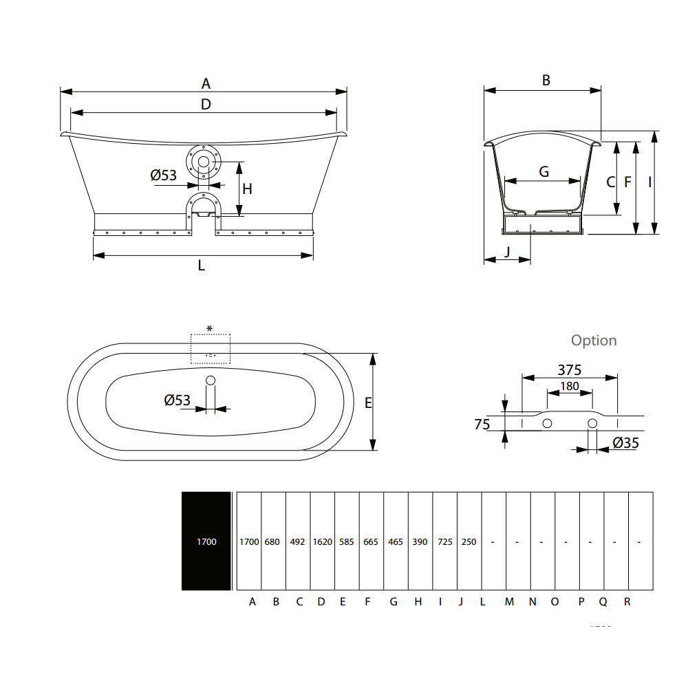 Imperial Baglioni Cast Iron Free Standing Bath