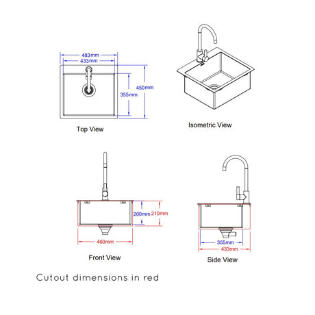Bull BBQ Component Large Premium Stainless Steel Sink and Tap