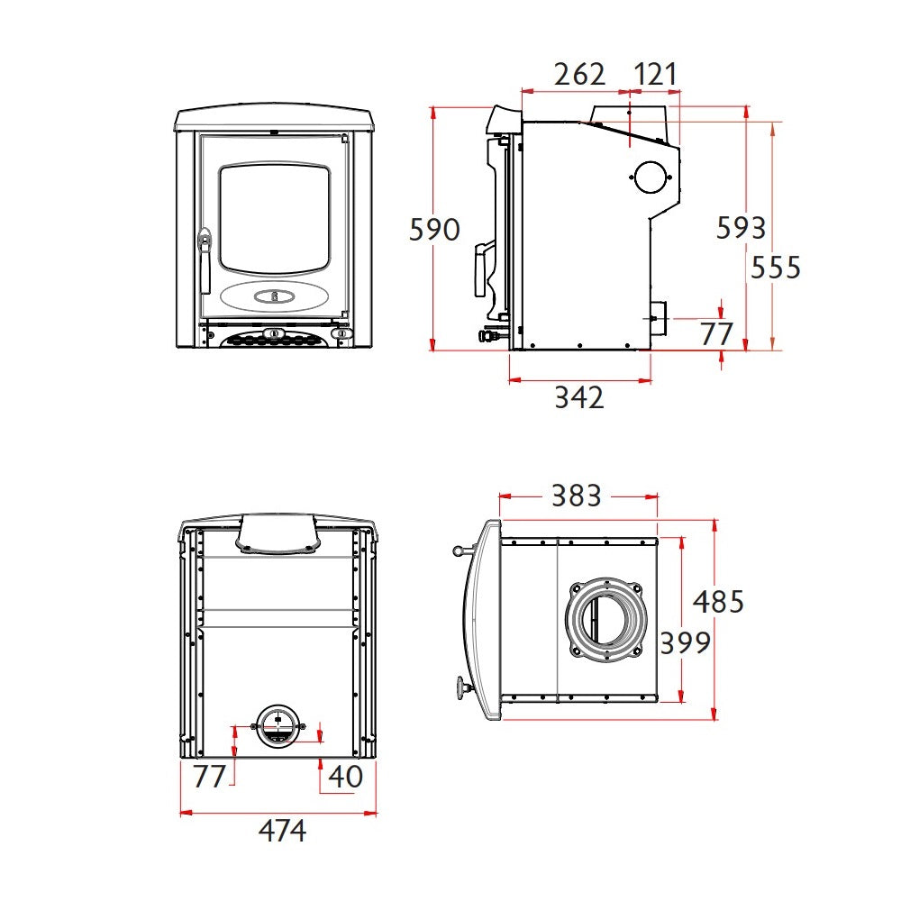 Charnwood C-Four Insert Multi Fuel Stove