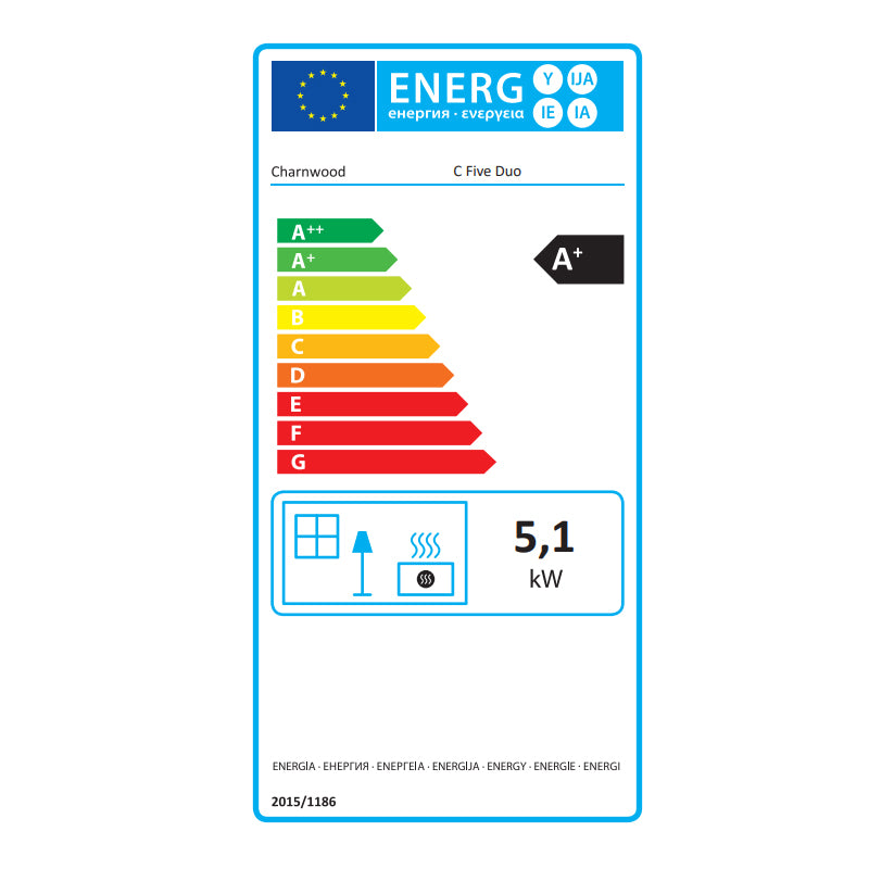 Charnwood C-Five Duo 5kW Eco Multi Fuel Stove - DEFRA Approved