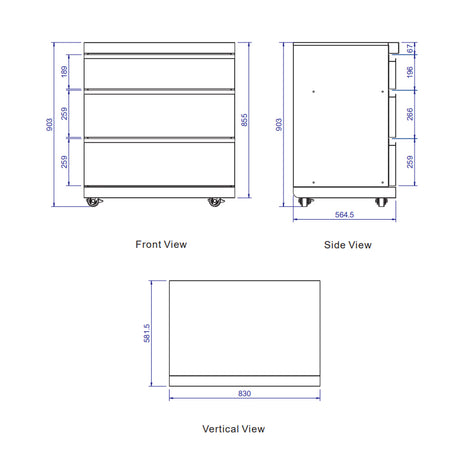 Whistler Cirencester Triple Drawer Cabinet