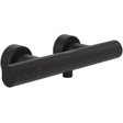 Villeroy & Boch Thermostatic Shower Mixer Set - Round Exposed - Matt Black