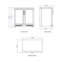 Whistler Cirencester Double Door Fridge Unit