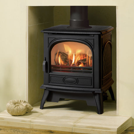Dovre 280 Matt Black Cast Iron Natural Gas Stove - Conventional Flue