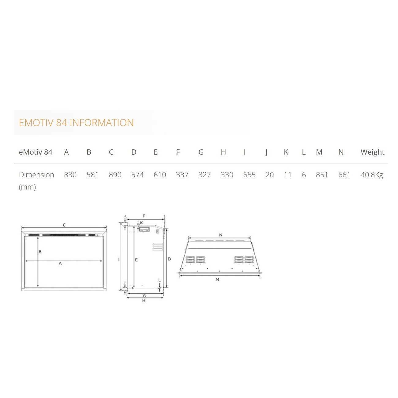 Gazco eMotiv 84 Inset Electric Fire