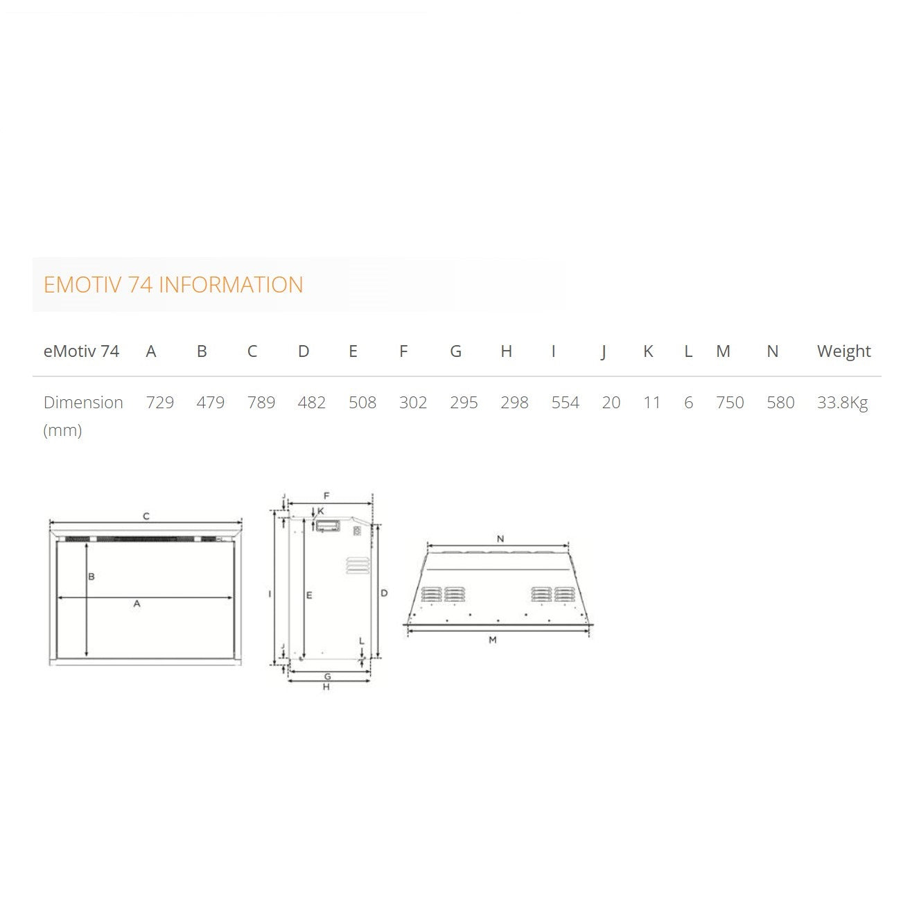 Gazco eMotiv 74 Inset Electric Fire