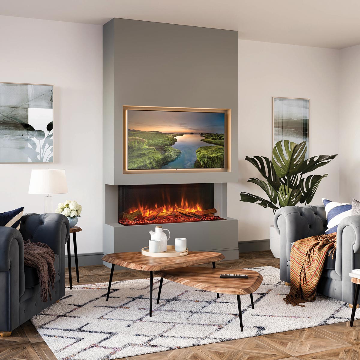 Gazco Fires - eReflex 110RW (Mk2) Electric Inset Fire - Free Mood Lighting Kit